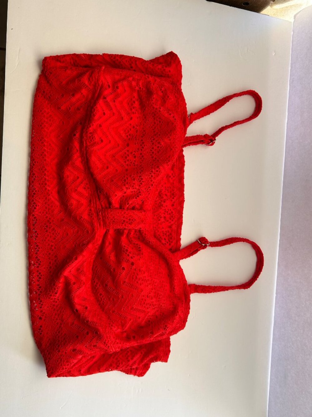 Catalina Sizzling Orange Lace Tankini Swim Skirt Set L/G 12-14 2-Piece - Picture 12 of 16